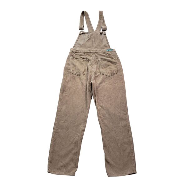 Empyre Suzie Corduroy Bib Overalls Medium Beige Pockets Grunge Skater Y2K - Picture 3 of 14